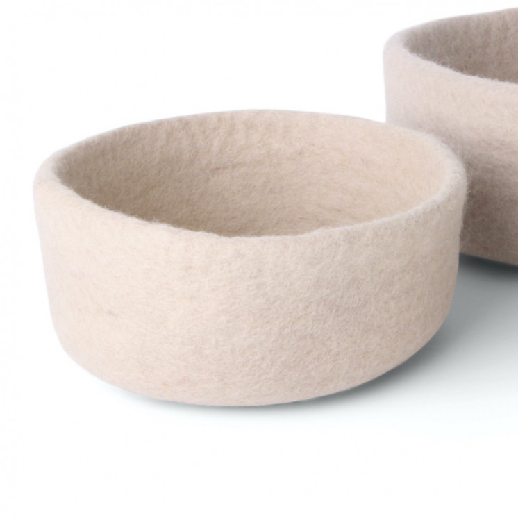 Panier en laine coloris beige, moyen format Gry & Sif