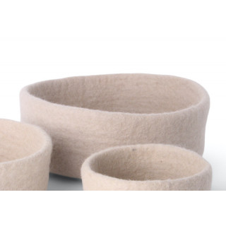 Panier en laine coloris beige, grand format Gry & Sif