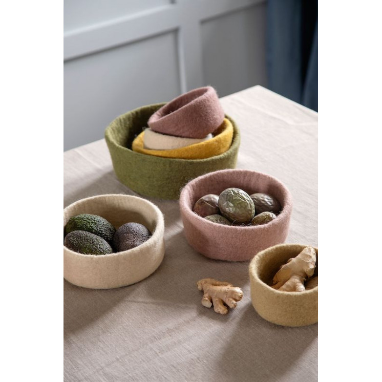 Panier en laine Beige - Petit