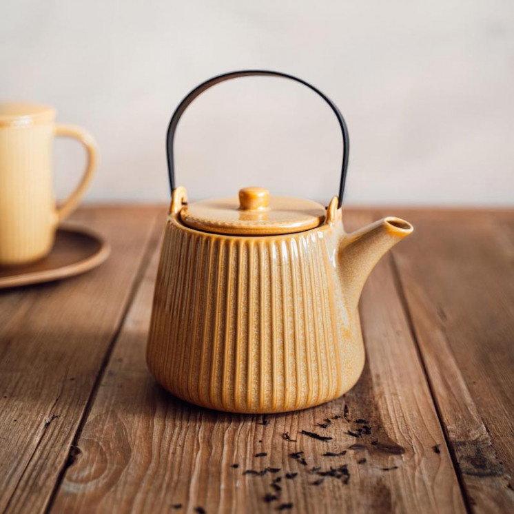 Théière Tiao en grès jaune