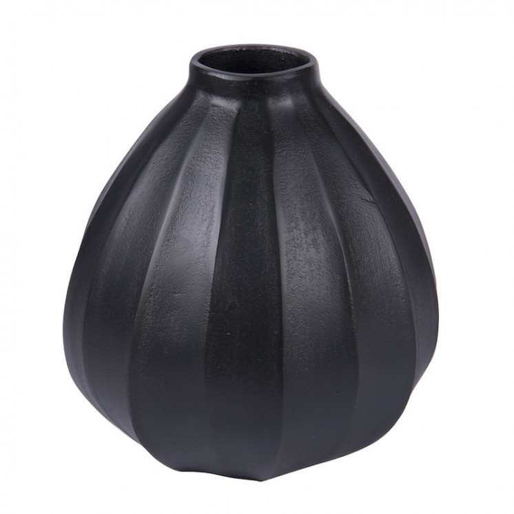 Vase rond Juno Noir en aluminium D21H21