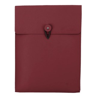 Pochette en cuir recyclé, format A4 vertical, couleur rouge merlot
