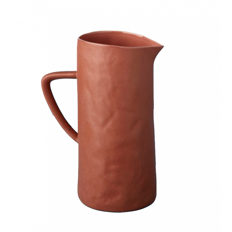Pichet en grès rose terracotta