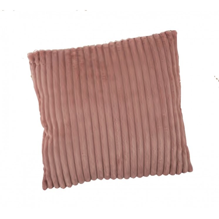 Coussin en velours côtelé coloris rose clair