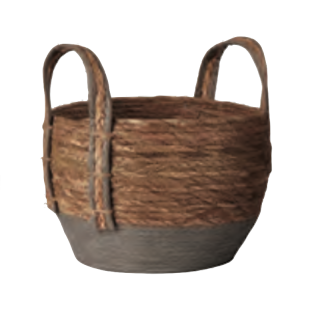 Panier naturel bicolore : naturel et gris. Petit format
