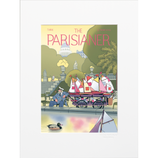 Affiche de la collection The Parisianer de la marque Image Republic, bassin du jardin du Luxembourg. Artiste : Vincent Mahé