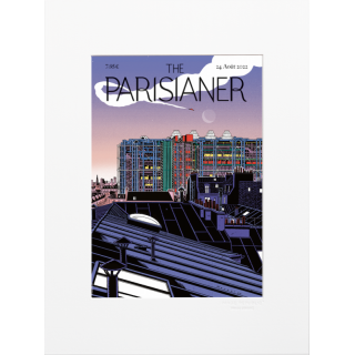Affiche de la collection The Parisianer de la marque Image Republic, Le Centre Pompidou. Artiste : Lucas Harari