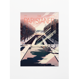 Affiche de la collection The Parisianer de la marque Image Republic, Le canal Saint Martin. Artiste : Cruschiform