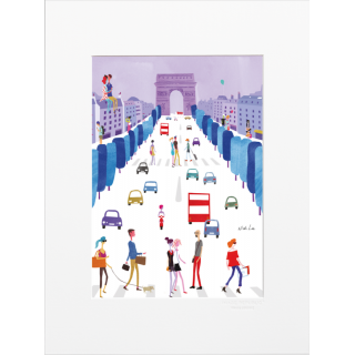 Affiche parisienne de la marque Image Republic, Les Champs Elysées. Artiste : Nick Lu