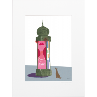 Affiche parisienne de la marque Image Republic, Kiosque. Artiste : Nick Lu