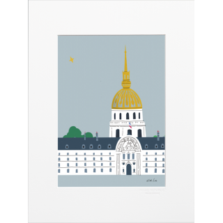 Affiche parisienne de la marque Image Republic, Hôtel des Invalides. Artiste : Nick Lu