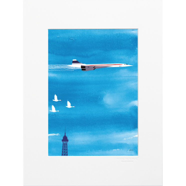 Affiche parisienne de la marque Image Republic, Concorde. Artiste : Nick Lu