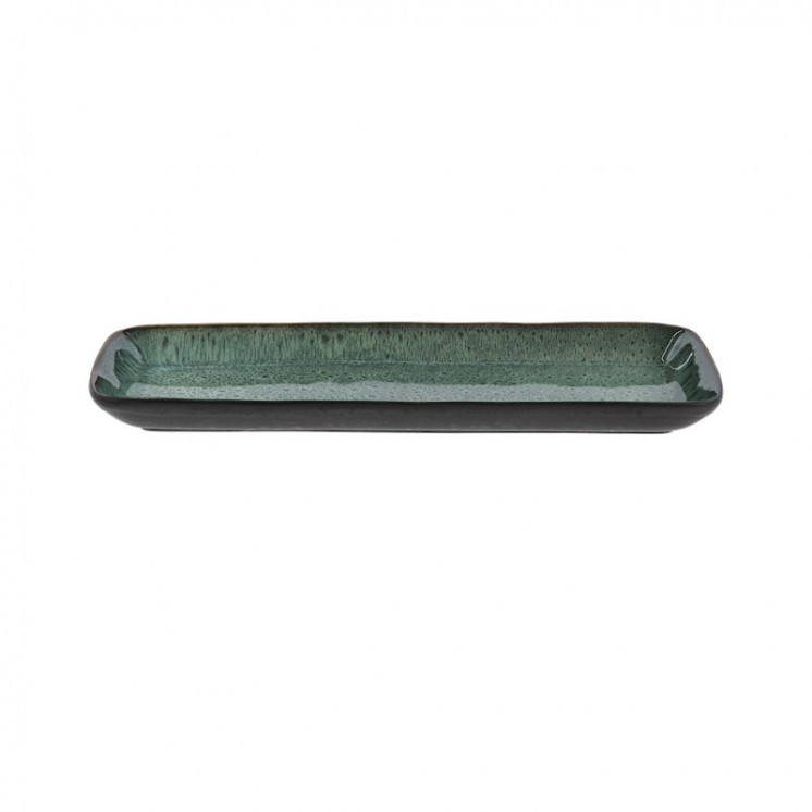 Plat à cake GASTRO, vert (avec motifs créés par l'émail réactif) et noir