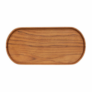 Plateau ovale en bois de teck