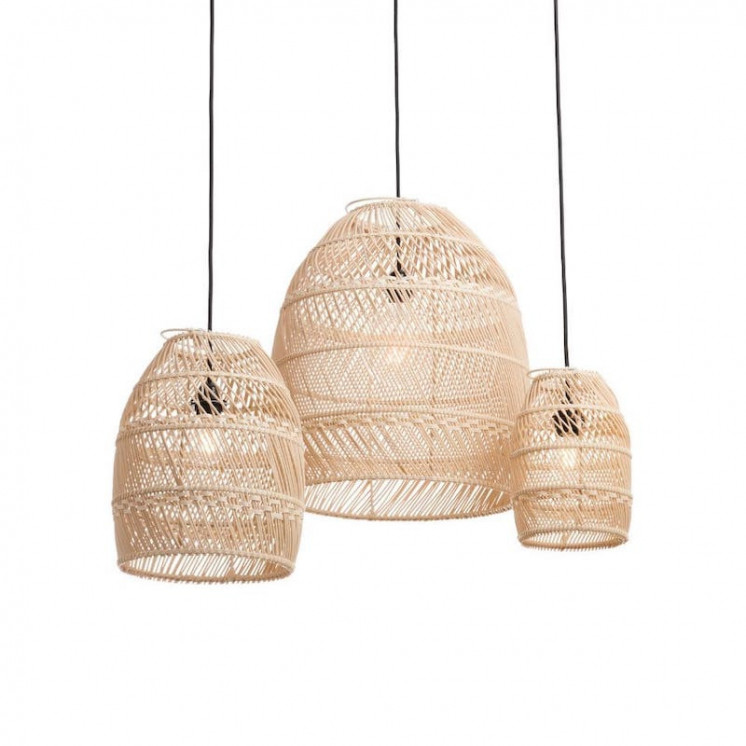 Suspension Moon Small en plastique recyclé coloris Naturel - Moyenne