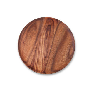 Assiette ronde en bois de sheesham huilé, grand format. Diamètre 30cm