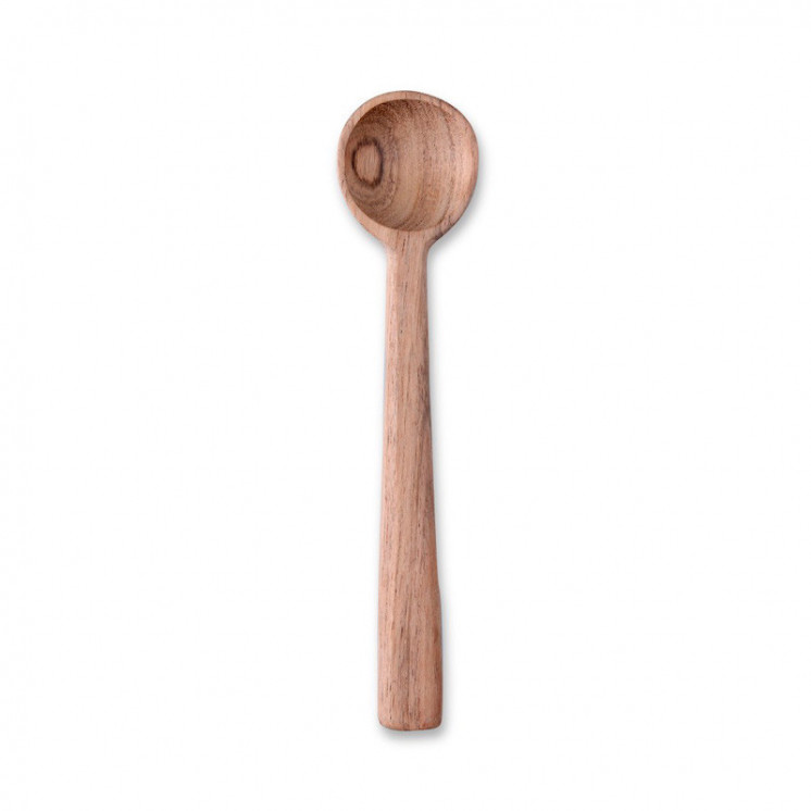 Petite cuillère en bois d'acacia naturel. Longueur : 13 cm.