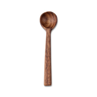 Petite cuillère en bois de sheesham huilé. Longueur : 13 cm.
