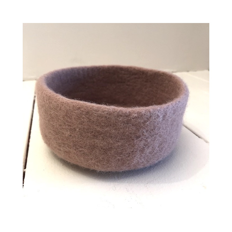 Panier en laine Vieux rose - Moyen