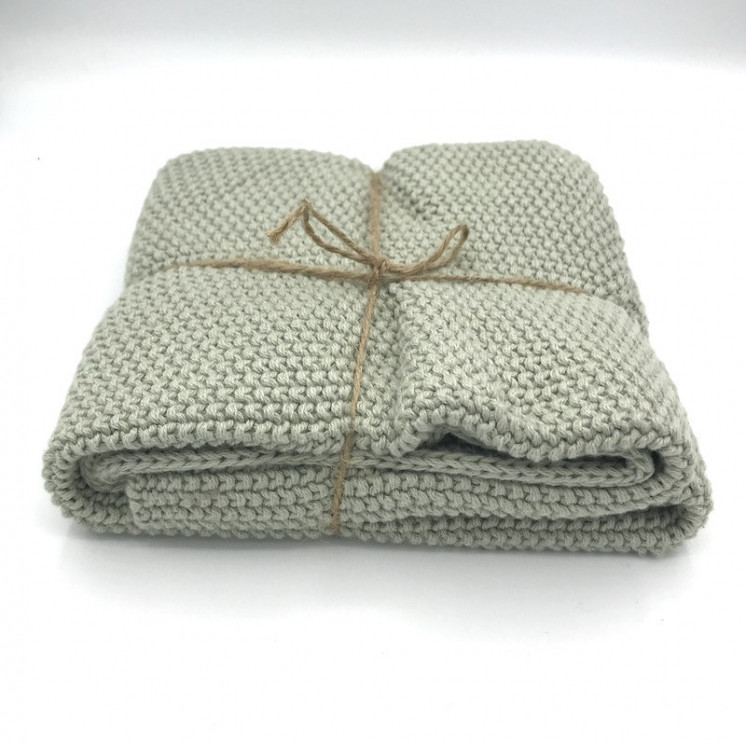 Essuie-main 100% coton tricoté coloris Light Khaki