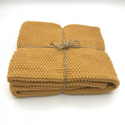 Essuie-main 100% coton tricoté coloris Safran