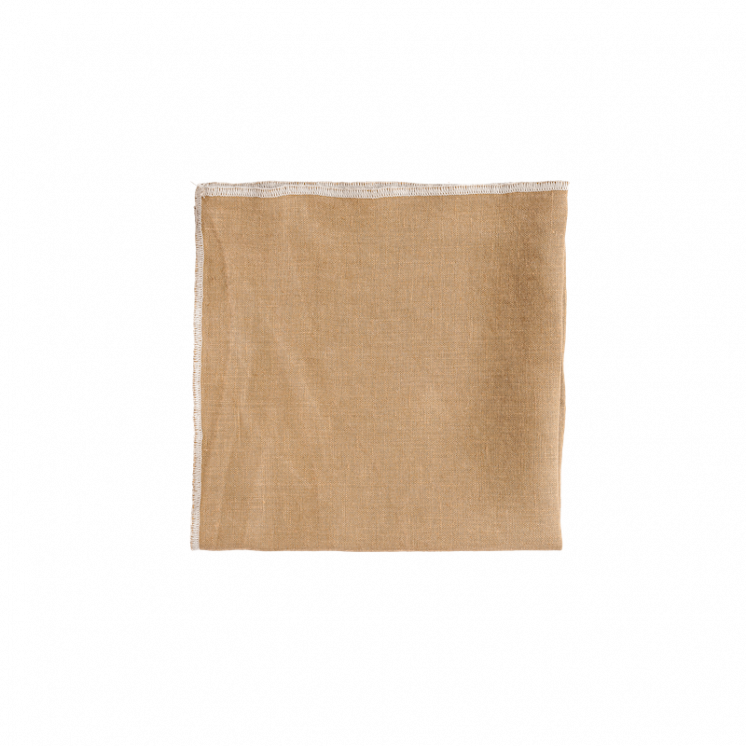 Serviette de table "Venise" en lin coloris Tabac.