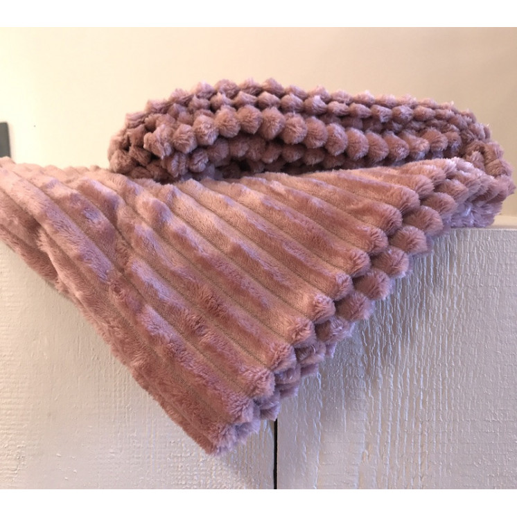 Plaid en velours côtelé coloris rose