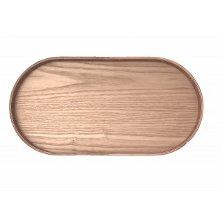 plateau ovale en bois de saule au naturel, avec petit rebord vertical, grand format