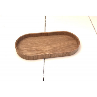 plateau ovale en bois de saule au naturel, avec petit rebord vertical, petit format