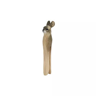 Clip en bois sculpté à l'effigie d'une tête de lapin