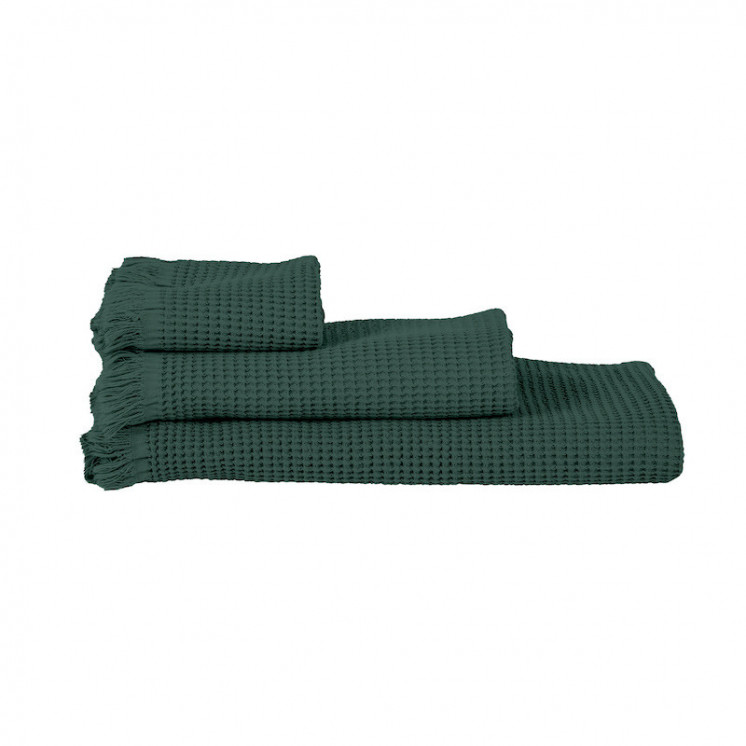 Serviette nid d'abeille coloris Pigeon.