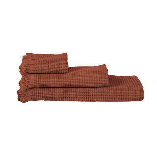 Drap de bain nid d'abeille coloris Brick.