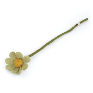 Anémone en laine verte