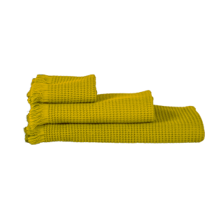 Drap de bain nid d'abeille coloris Safran.