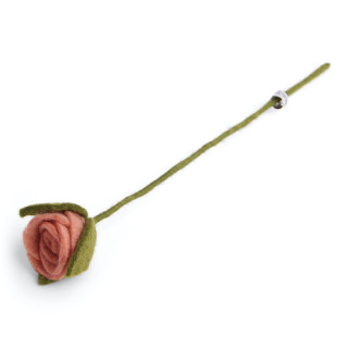 Rose en laine rose