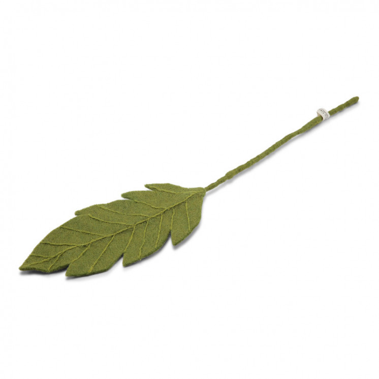 Grande feuille verte en laine