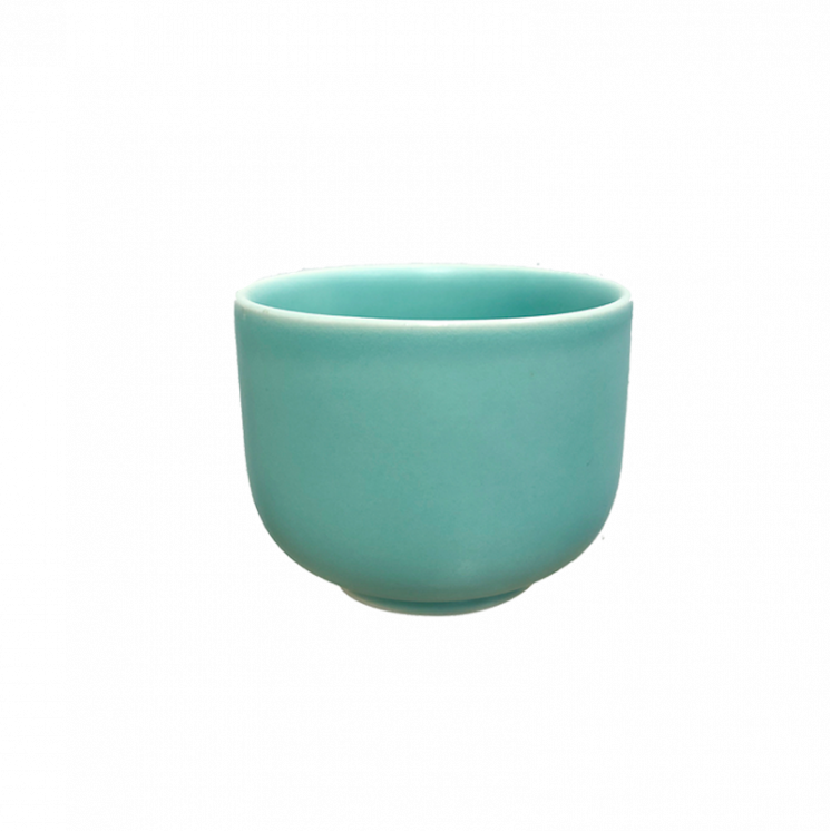 Bol à thé droit en porcelaine émaillée, coloris celadon