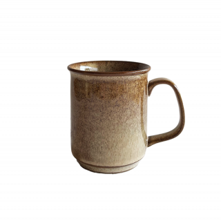 Mug en grès émaillé, coloris cappuccino
