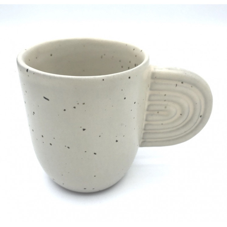 Tasse Ambre en céramique blanc crème moucheté