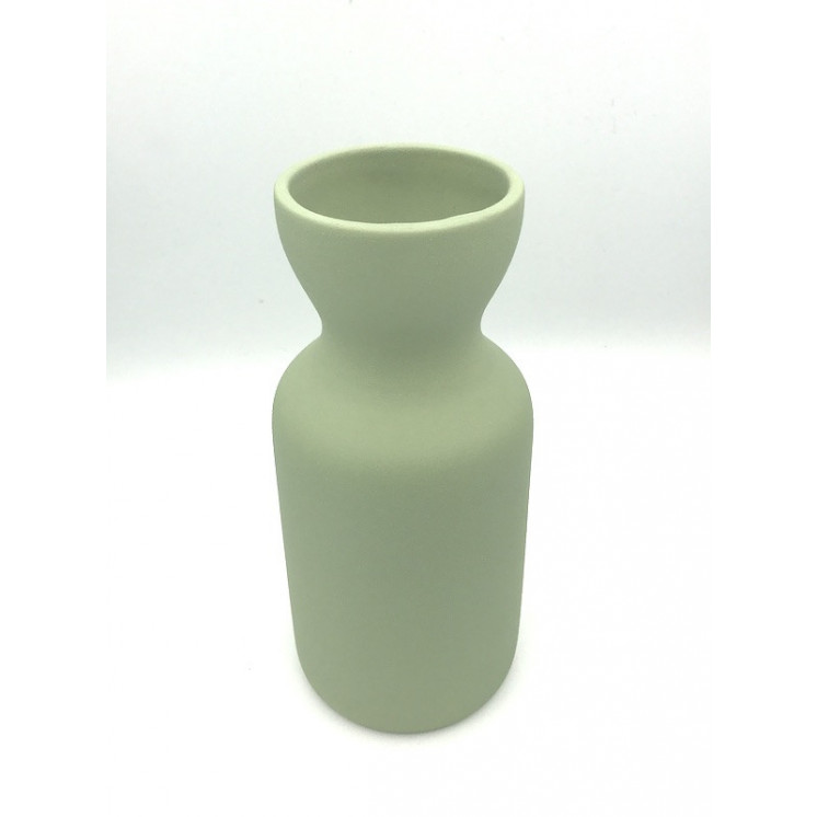Vase Totem en céramique Vert mat