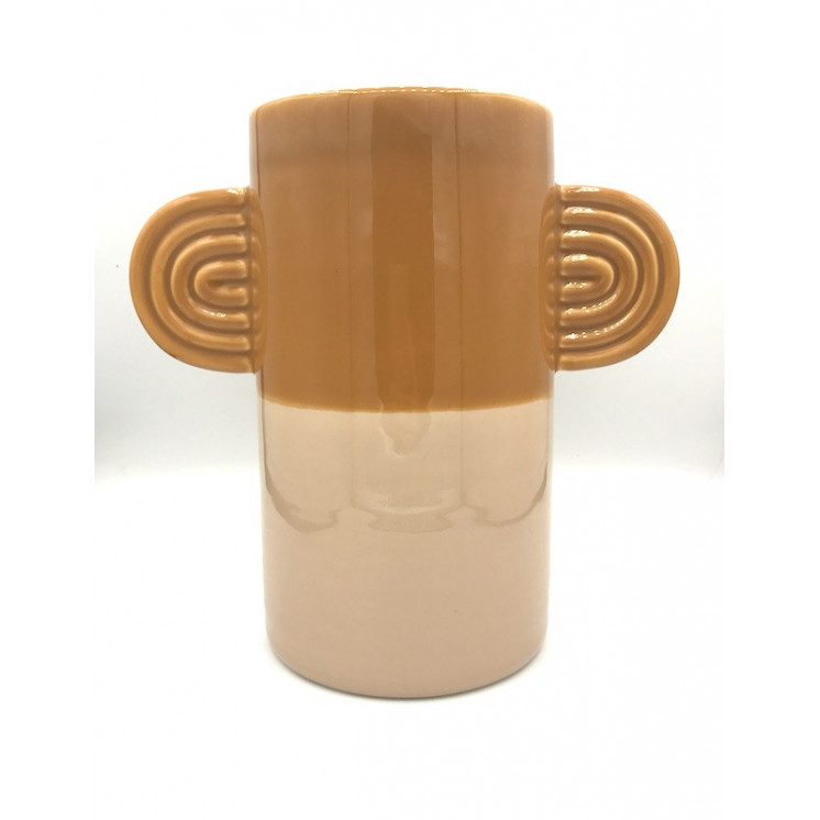 Vase Ambre en céramique bicolore brillant
