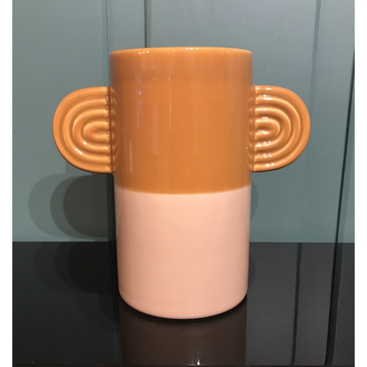 Vase Ambre en céramique bicolore brillant