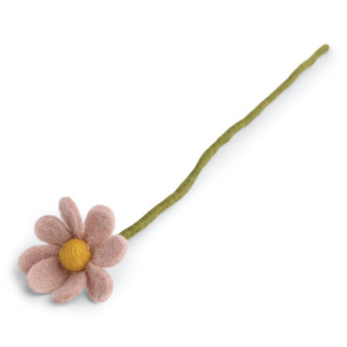 Anémone en laine rose