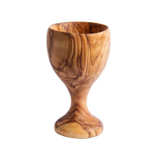 Coquetier en bois d'olivier, fabriqué de façon artisanale en Tunisie