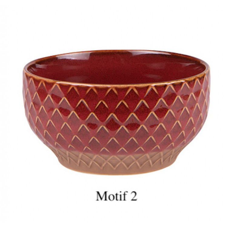 Coupelle en grès rouge avec motif géométrique