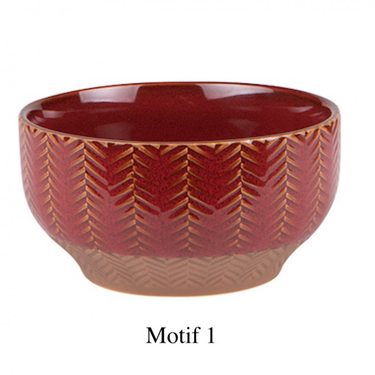 Coupelle en grès rouge avec motif géométrique