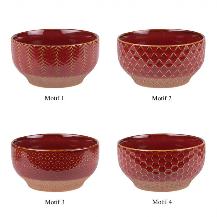 Coupelle en grès rouge avec motif géométrique