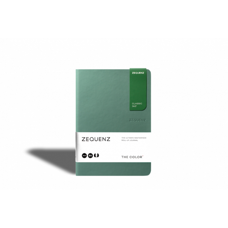 Carnet Zequenz COLOR format B6 coloris Jade (couverture soft touch et marque-page aimanté intégré).