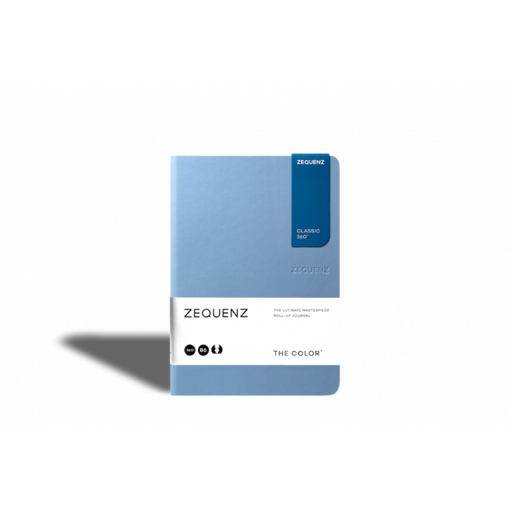 Carnet Zequenz COLOR format B6 coloris Light Blue (couverture soft touch et marque-page aimanté intégré).