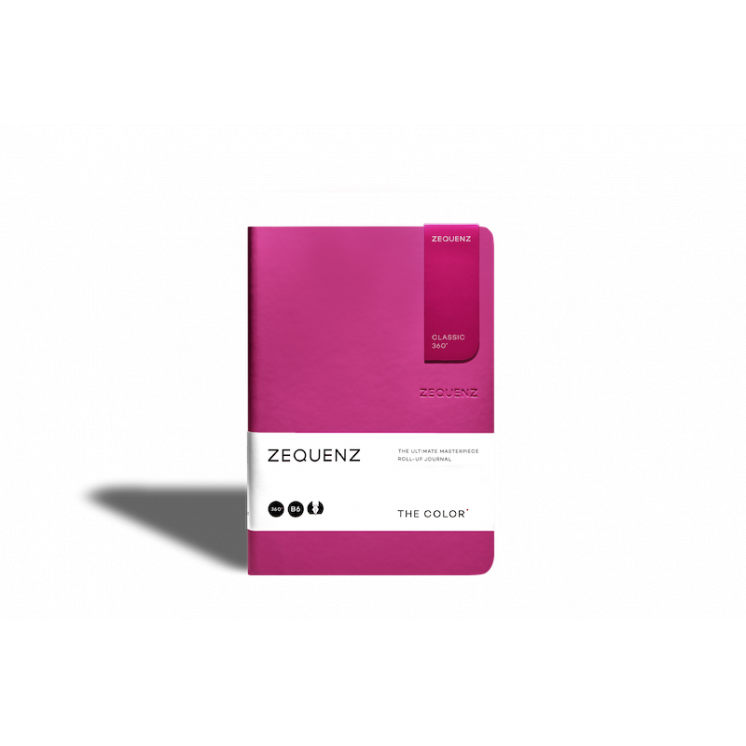 Carnet Zequenz COLOR format B6 coloris Magenta (couverture soft touch et marque-page aimanté intégré).